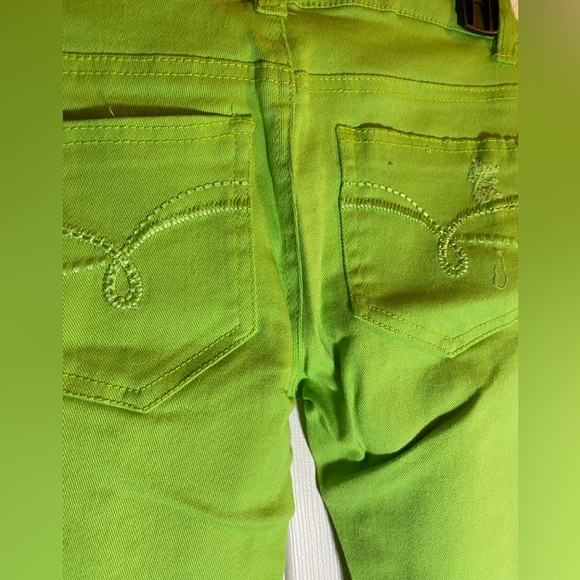 Emperial Premium Jeans Juniors 1 Low Rise Skinny Denim Green Distressed Skate - Picture 7 of 12